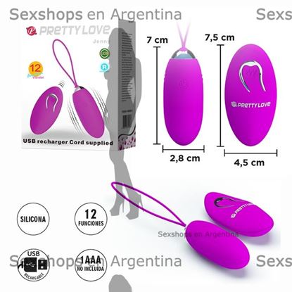 Bala vibradora Jenny con 12 modos de vibracion y carga USB Jenny